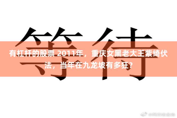 有杠杆的股票 2011年，重庆女黑老大王紫绮伏法，当年在九龙坡有多狂？